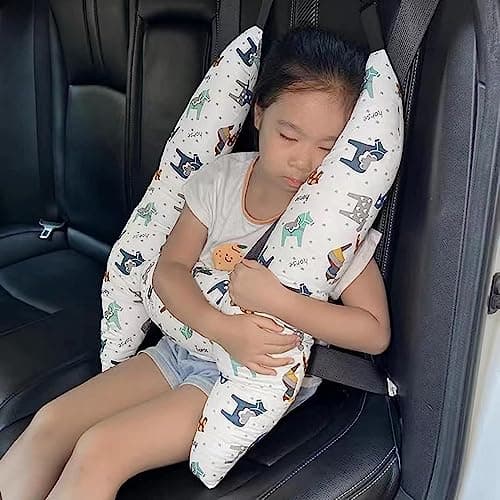 H-Shaped Car Travel Pillow for Kids & Adult-Adjustable Car Seat Pillow, Soft Ergonomic Neck Head Support Sleeping Cushion for Long Distance Travel