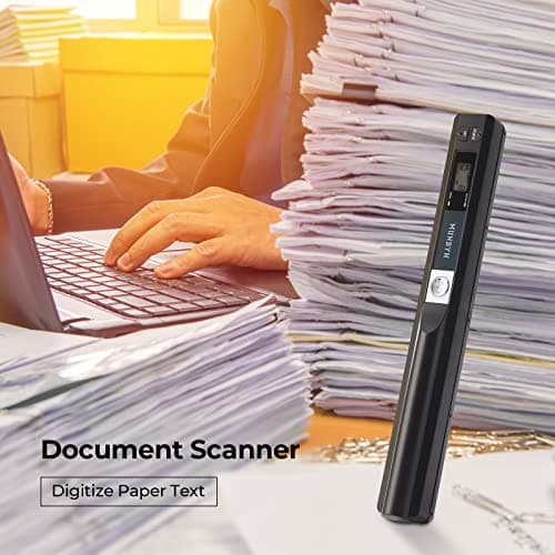 MUNBYN Portable Scanner, 900 DPI Photo Scanner for A4 Documents & Pictures, Wand Reader with 16G SD Card, Flat Scanning, USB Transfer to PC/Laptop, No Driver Required (Black) 8