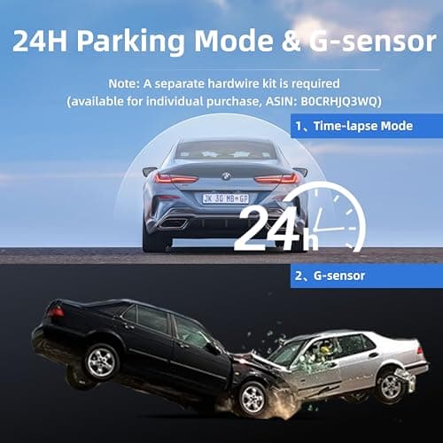 Miofive Car Camera 4K Resolution, WiFi, Bluetooth, GPS Dash Cam, 3-Inch IPS Screen, Night Vision, Loop Recording, HDR, App Control, and Supports up to 512GB with a Free 32GB Card Included 5