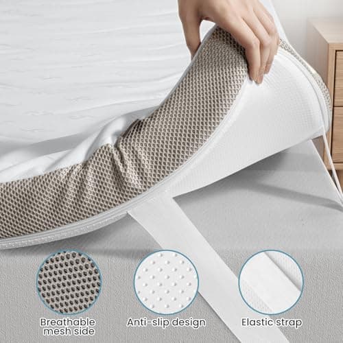 Sleepmax Extra Firm Mattress Topper 3 Inch King Size - Firm Mattress Pad Bed Topper for Pain Relief - High Density Foam with Washable Cover - No Odor, CertiPUR-US Certified 7