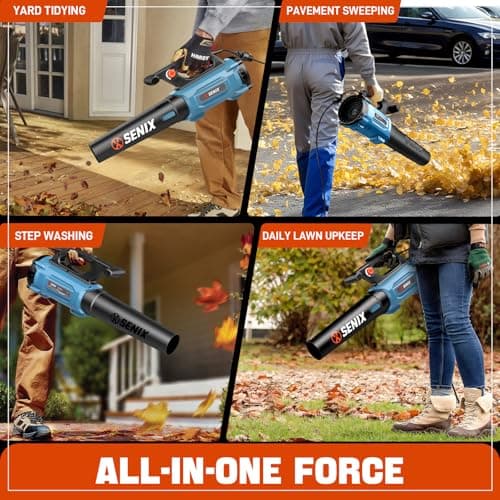 SENIX 12 AMP Handheld Electric Leaf Blower, Up to 700 CFM and 110 MPH, Variable Speed, Lightweight, 120v (BLAE12-M) 8