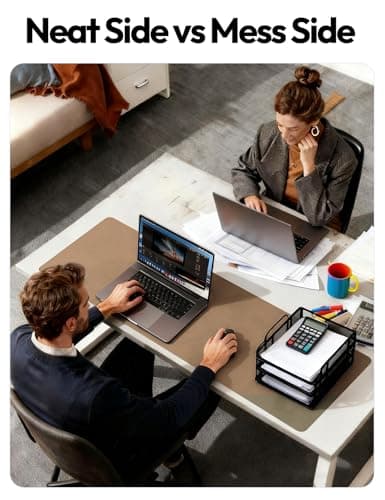 YSAGi Leather Desk Pad Protector, Office Mat, Large Mouse Pad, Non-Slip PU Blotter, Laptop Waterproof Writing for and Home (23.6" x 13.8", Khaki) 6