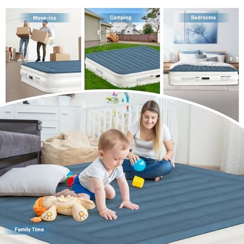 DIVON King Size Air Mattress,15’’High King Air Mattress with Built in Pump,Quick Inflatable Mattress in 3 Mins,Upgraded Blow Up Mattress for Home, Guests & Camping,750lbs 7