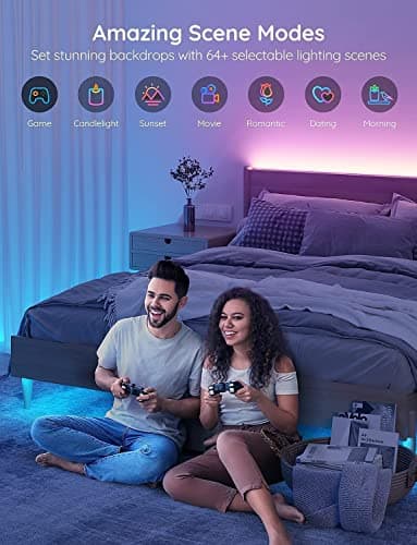 Govee Smart RGB LED Strip Lights, 16.4ft WiFi LED Strip Lighting Work with Alexa and Google Assistant, 16 Million Colors with App Control and Music Sync LED Lights for Bedroom, Home Decor 6