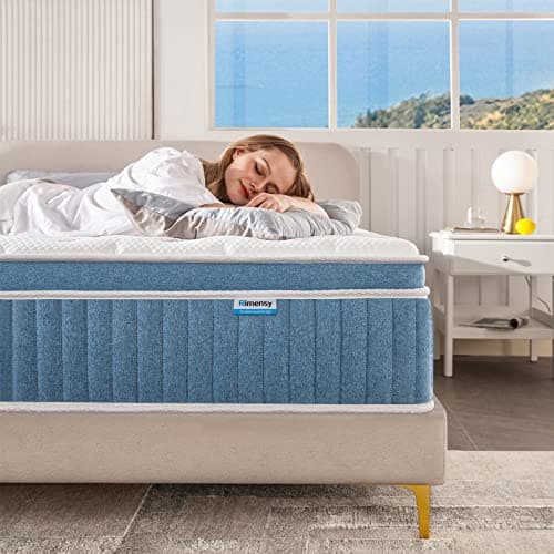 Rimensy Full Mattress, 12 Inch Hybrid Mattress in a Box, Gel Memory Foam Mattress, Individually Wrapped Pocket Coils Innerspring Mattress, Support & Pressure Relief, Medium Firm Feel