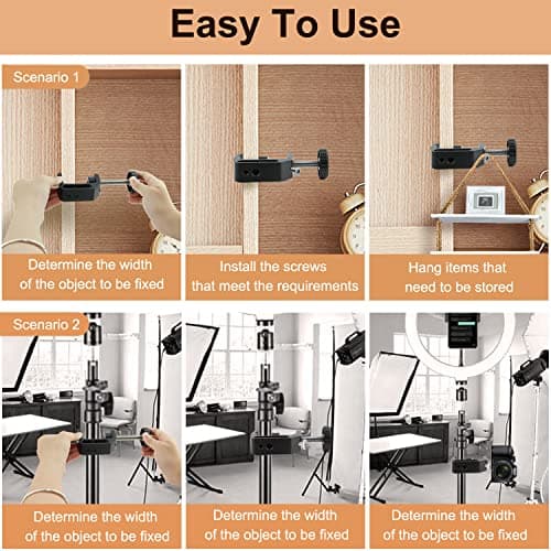 LEADRISE Universal C-Clamp With 1/4 And 3/8 Thread Hole For Desktop Mount Holder LCD Monitor Flash Desks Carts Benches Worktables (2) 7