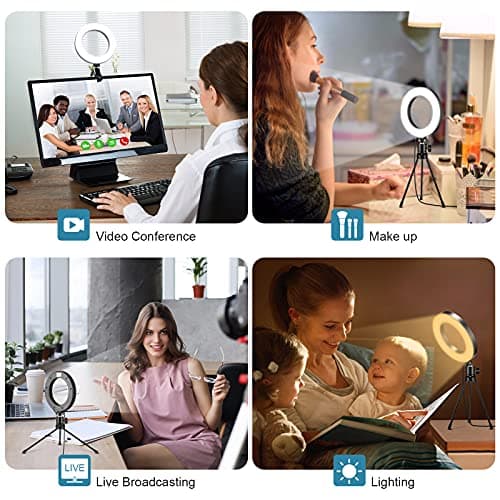 Sancheay Video Conference Lighting Kit, LED Ring Light for Webcam Lighting, 3 Light Modes & 10 Dimmable Brightness Levels, for Virtual Meeting, Remote Working, Broadcasting, Live Streaming, Makeup 5