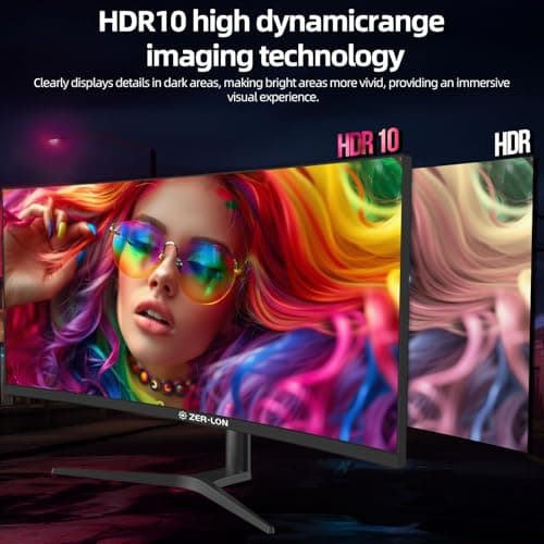 ZER-LON 38 Inch Ultrawide Curved Monitor, WQHD 3840 x 1600p 144Hz Computer Monitor, 135% sRGB, 100% DCI-P3, 300Nits, 2500R, Tilt/Height/Pivot Adjustment, Mountable 4