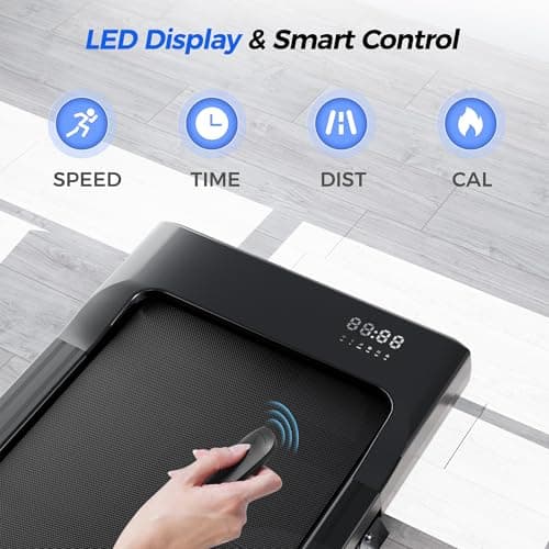SupeRun Walking Pad with Incline, Under Desk Treadmill, 3 in 1 Portable Treadmills for Home with Remote Control LED Display, 2.5 HP Quiet Mini Treadmill for Office Home Use, 300 Lbs Capacity 5