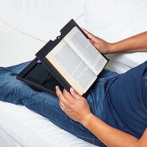 Mind Reader Lap Desk Laptop Stand, Bed Tray, Collapsible, Cushion, Portable, Dorm, Plastic, 14.75"L x 11"W x 7.3"H, Black 6