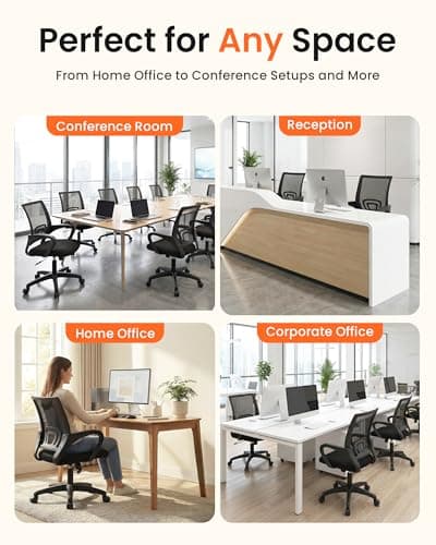 NEO CHAIR Office Desk Computer Chair Ergonomic Mesh Gaming Mid Back Seat with Comfy Lumbar Support Adjustable Height Swivel for Home Task (Black) 7