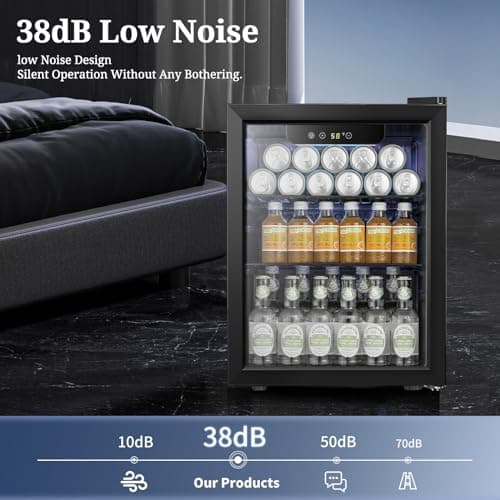 Antarctic Star Beverage Refrigerator Cooler 68 Can, Mini Fridge with Glass Door for Beer Drinks Wine,Freestanding Small Fridge with Electronic Temperature Control for Home and Bar,1.7 cu.ft 7