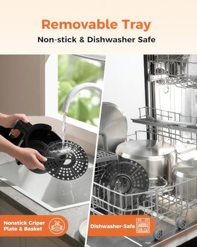 Bear Small Air Fryer 2.1 QT, Mini Airfryer Adjustable Time&Temp Control, Compact Size Space Saving for 1-2 People Quick Healthy Meals Snack in Minutes with Nonstick Basket 7