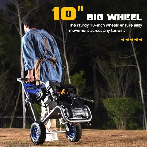 AidBuilt 3500 PSI Gas Pressure Washer, 2.3 GPM Gas Power Washer with 209CC Engine, 25FT Hose, 4 Quick-Connect Nozzles, High Pressure Washer for Cleaning Walls, Vehicles, Gardens, Driveways, Concrete 5