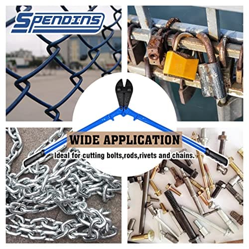 SPENDINS Bolt Cutter with Drop Forged Cr-Mo Alloy Steel Blades,with Ergonomic Handle,Heavy Duty Metal Cutter for Rebars, Chains, Locks, Wires, Bolts, Fence. (30in) 7