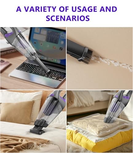 MYUAKO Handheld Car Vacuum Cordless, 18000Pa 160W Car Vacuum Cleaner with LED Screen,30Min Powerful Hand Held Vacuum Cordless Portable Vacuum Cleaner for Home 6