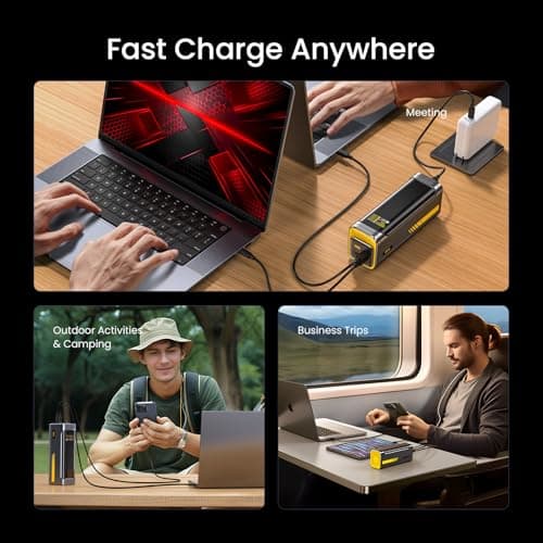 AOHI 140W PD3.1 Laptop Power Bank 40000mAh Fast Charging Station, The Future Starship 2 in 1 Camping Large Portable Charger for MacBook Pro/Air, iPad Pro, iPhone 16 Pro Max,Galaxy,Steam Deck, Grey 9