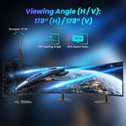 ArcticPro 22 inch 100Hz Monitor, Full HD (1920 x 1080p) Computer Monitor, 105% sRGB, 3000:1 Contrast, 3-Sided Frameless, Ultra Slim, VESA, LowBlue Mode, Tilt Adjust, HDMI *1, VGA*1 5
