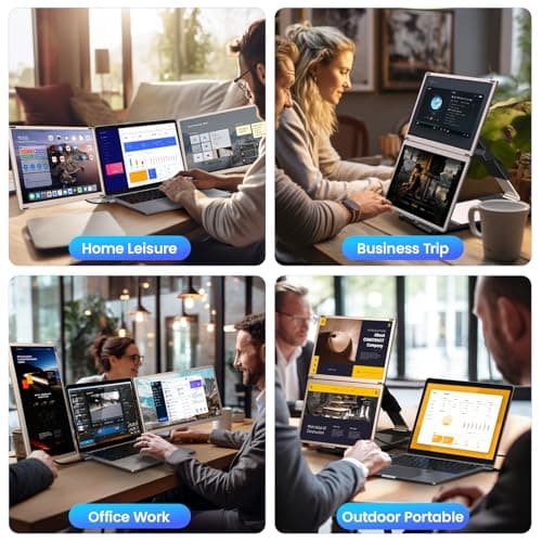Enzion Laptop Screen Extender,Upgraded 15.6" Portable Monitor,FHD 1080P Triple Laptop Screen Extender,Detachable Dual Monitor for 13”-17” Laptops,Plug & Play,Compatible with Mac/Wins/Chrome/Dex 6