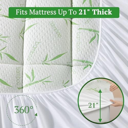 3 Inch Mattress Topper Queen Size - 1500GSM 3D+7D Down Alternative Fill, Viscose Made from Bamboo Cover, Extra Plush for Back Pain, 8"-18" Deep Pocket (60"x80") 9