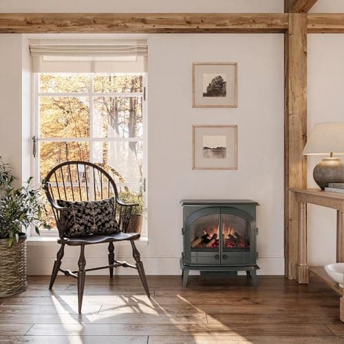 Modern Ember Harlowe Freestanding Electric Fireplace Stove Heater in Hunter Green with Multi-Color Ember Bed | Smart Technology | Alexa/WiFi Enabled | 1500W | Indoor Portable Heater | Safety Shutoff 8