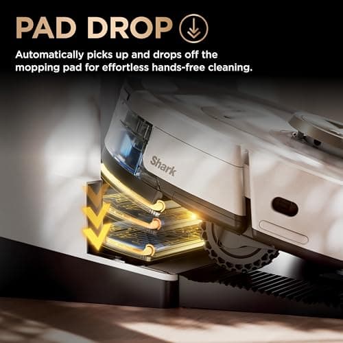 Shark Robot Vacuum & Mop Combo, PowerDetect NeverTouch Pro, Pad Wash & Dry, 60-Day Debris Capacity, 5PowerDetect Technologies,White,AV2800ZE, for Carpets & Hardfloors 10