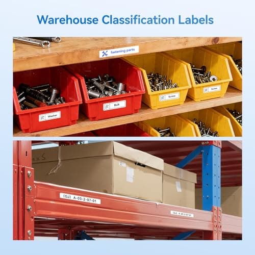 NIIMBOT Label Maker for Freezer Labels for Storage Bins, B18 Label Printer with Black Ribbon Cartridge and White Labels, Support Multi-Color Printing 8