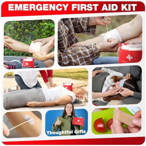 First Aid Kit for Home Car Travel 107 Piece Emergency Kits for Hiking Camping Small Trauma Kit for Boat Vehicle Lightweight Compact Pocket Aid Kit for Sports Outdoor Survival 7