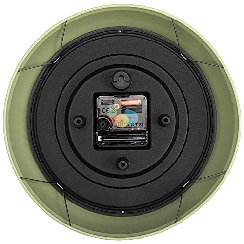 Foxtop Retro Wall Clock 9.5 Inch Green Kitchen 50's Vintage Design Round Silent Non Ticking Decorative Battery Operated Quartz Metal Clock for Classroom Office Home 8