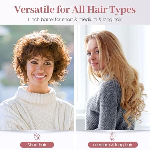 Travel Curling Wand 1 Inch, Dual Voltage Small Curling Iron for Short Hair, Portable Mini Hair Curler with 3 Adjustable Temp, Auto Shut Off, Swivel Cord, Includes Storage Bag 7