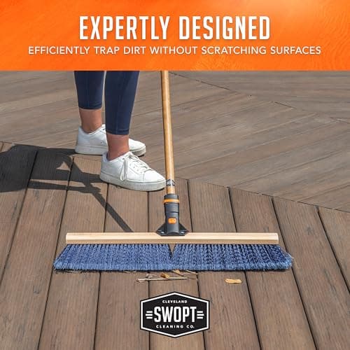 SWOPT 24” Premium Multi-Surface Push Broom Head — Cleaning Head Interchangeable with All SWOPT Cleaning Products for More Efficient Cleaning and Storage — Indoor and Outdoor Push Broom 7