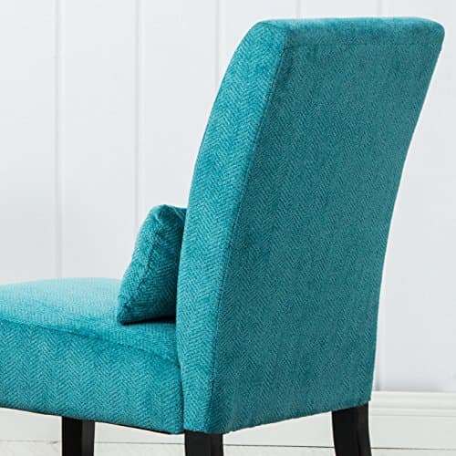 Roundhill Furniture Pisano Teal Blue Fabric Armless Contemporary Accent Chair with Kidney Pillow 5