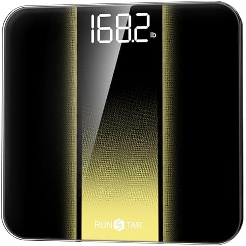 RunStar Digital Bathroom Scale for Body Weight with High Precision, Clear LED Backlight Display, Accurate Scale with 6mm Tempered Glass, 400lb