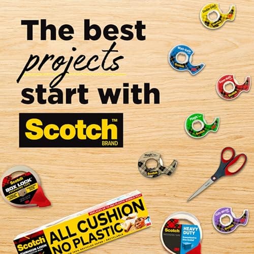 Scotch Magic Tape Desktop Dispenser, 6 Rolls of 3/4" x 1000" Each Plus 1 Desktop Tape Dispenser, Great for Repair, Wrapping and Office Applications 9