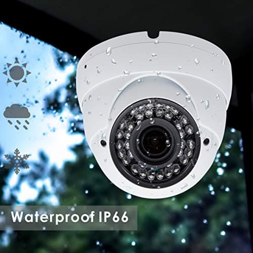 Inwerang 5MP 4MP Dome Super Hybrid Security Camera HD-TVI/CVI/AHD/960H CCTV Surveillance Security Camera 2.8-12mm Varifocal Lens Outdoor/Indoor 98ft IR Waterproof Day&Night Vision Array Dome Cam 8