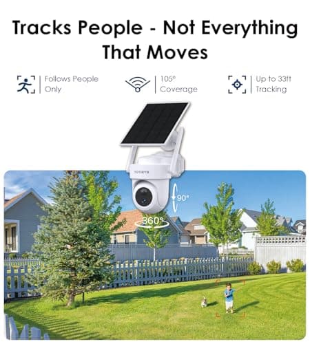 4K Security Cameras Wireless Outdoor, No Subscription, [2026 NEW] Solar-Powered Home Security Camera System with 360° Human Tracking, Color Night Vision, 64GB Local Storage, 5G & 2.4G WiFi, Easy Setup 5