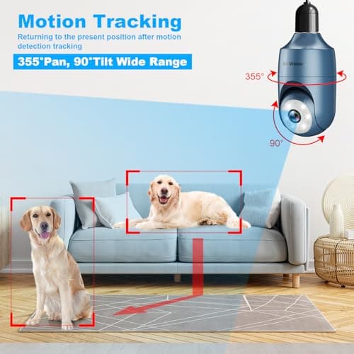 AlkiVision 2K Light Bulb Security Cameras, 2.4GHz-1pcs, White 3