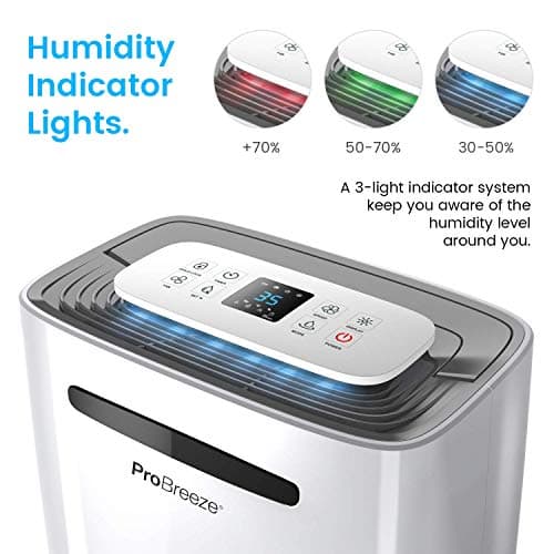 Pro Breeze 50 Pint Dehumidifier - 3,500 4,000 Sq Ft Dehumidifiers for Home Large Room Basements with Humidity Sensor, Auto Shut Off, Continuous Drainage Hose, Removes Moisture, Ideal for Basement 9