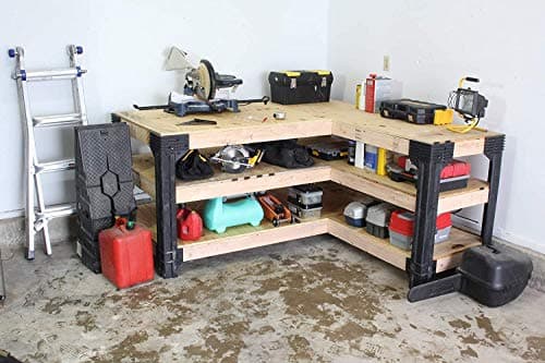 2x4basics 90165ONLMI Custom L-Shaped Workbench 9