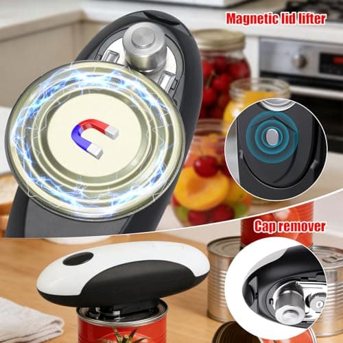 Pyxfeiiu Electric Can Opener,USB Rechargeable Can Opener,One-Touch Cordless Can Opener,Smooth Edge,Hands Free,Food Safety,Kitchen Gadget Battery Operated,Automatic Can Openers for Seniors 7