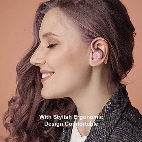 comiso Wireless Earbuds Bluetooth Headphones, True Wireless in Ear Bluetooth 5.1 Earbuds with Microphone, Deep Bass, IPX7 Waterproof Loud Voice Earphones for Sport Outdoor Running Gym Workout(Pink) 8