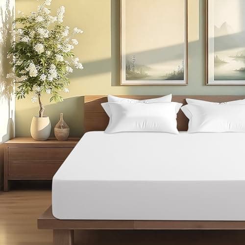 Acnalboma Egyptian Cotton Fitted Sheet Queen Only,Ultra-Soft Hotel Luxury Long Staple,Breathable and Comfy Sateen Weave,Fits Up to 18",White