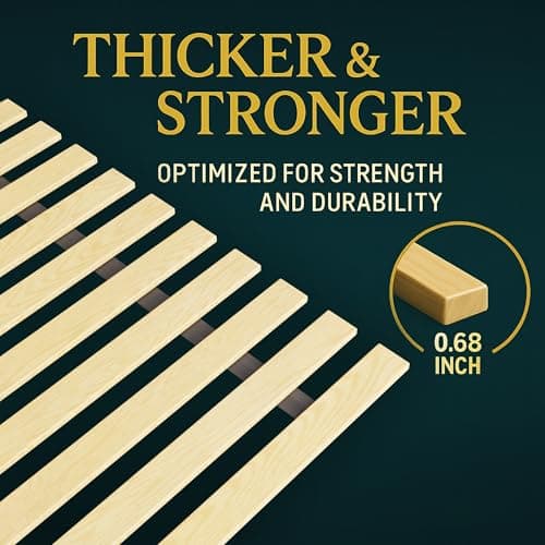 Treaton, Queen Size Bunkie Board – Heavy Duty Horizontal Bed Slats & Wooden Support Board for Sagging, Under Bed-Support, Box Spring Alternative, Platform Bed and Replacement 6