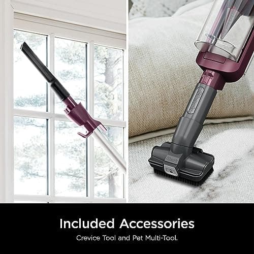 Shark HZ3000 Stratos Ultralight Corded Stick Vacuum with DuoClean PowerFins HairPro, Self-Cleaning Brushroll, & Odor Neutralizer Technology, Red Plum (Renewed) 7