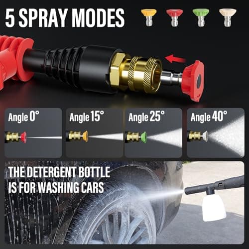 Pressure Washer,5200PSI Power Washer with 4 Quick Connect Nozzles, High Pressure Cleaning Machine with Foam Cannon for Cars/Fences/Driveways/Patios/Home Cleaning 5