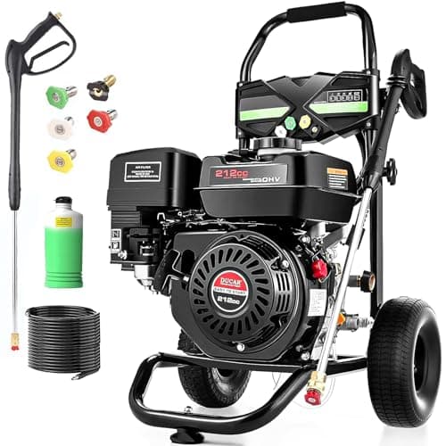 4200PSI Gas Pressure Washer 4.0GPM Gas Power Washer 212CC Gas Powered Washing Machine Commercial High Pressure Washer with 25ft Hose&5 Nozzles for Patio Garden Yard Vehicle