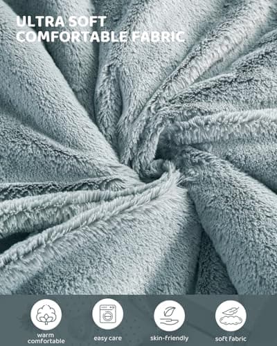 Heated Blanket Full Size Electric Blanket, Faux Fur Heat Blanket, Super Soft Cozy Heating Blanket with 9 Heating Levels & 1-9 Hours Auto Off, Fast Heating & Overheat Protection, 72" x 84", Gray 6