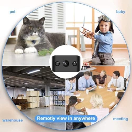 Mini Wireless Camera WIFI Security Camara Smallest 1296P HD Home Indoor Outdoor Cameras Room Dog Pet Cams, Nanny Cam, 118 Angle Night Vision Tiny House Room Door Cam for Home,Can No Need WiFi Camera 8