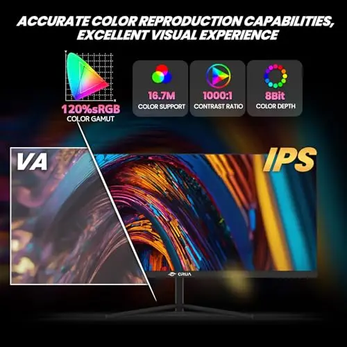 CRUA 30-inch Gaming Monitor 200HZ, 21:9 WFHD(2560X1080P) Ultrawide Computer Monitor, IPS Screen,120% sRGB, PIP/PBP, HDMI 2.0 & Displayport 1.4,Support FreeSync,Wall Mountable/Tilt Adjustable- Black 5
