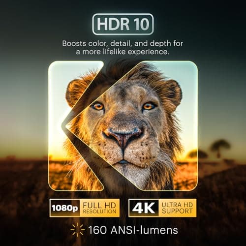 Kodak Luma 500 Mini Projector | 1080p Full HD Portable Outdoor Projector with Wi-Fi, Bluetooth, HDMI & USB | Google TV 11.0 OS, Netflix Certified, Chromecast Built-In, Black, 150 6